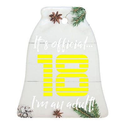 18th Birthday Ceramic Bell Ornament