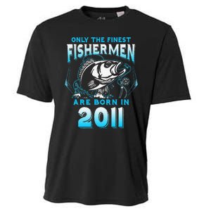 10th Birthday 10 Years Old Funny Fishing Since 2011 Cooling Performance Crew T-Shirt