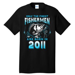 10th Birthday 10 Years Old Funny Fishing Since 2011 Tall T-Shirt