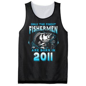 10th Birthday 10 Years Old Funny Fishing Since 2011 Mesh Reversible Basketball Jersey Tank