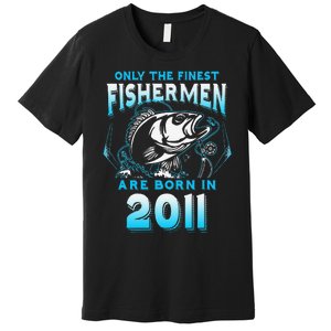 10th Birthday 10 Years Old Funny Fishing Since 2011 Premium T-Shirt