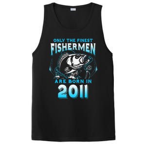 10th Birthday 10 Years Old Funny Fishing Since 2011 PosiCharge Competitor Tank