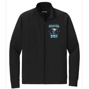 10th Birthday 10 Years Old Funny Fishing Since 2011 Stretch Full-Zip Cadet Jacket