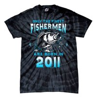 10th Birthday 10 Years Old Funny Fishing Since 2011 Tie-Dye T-Shirt