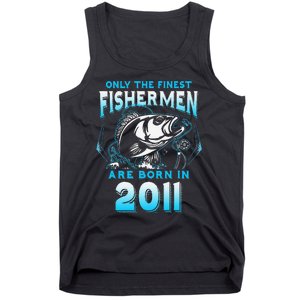 10th Birthday 10 Years Old Funny Fishing Since 2011 Tank Top