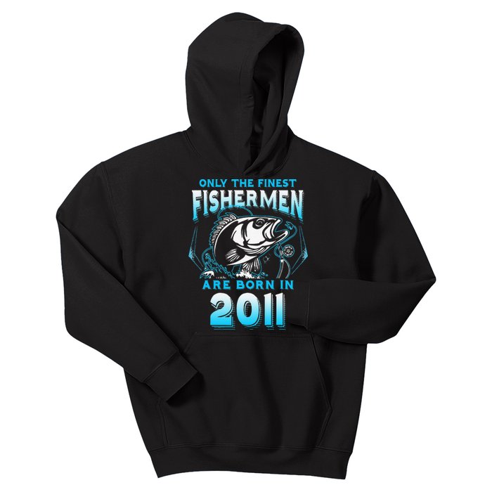 10th Birthday 10 Years Old Funny Fishing Since 2011 Kids Hoodie