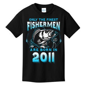 10th Birthday 10 Years Old Funny Fishing Since 2011 Kids T-Shirt