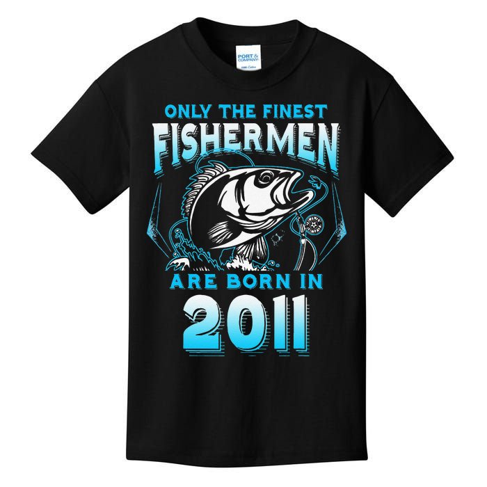 10th Birthday 10 Years Old Funny Fishing Since 2011 Kids T-Shirt