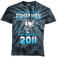 10th Birthday 10 Years Old Funny Fishing Since 2011 Kids Tie-Dye T-Shirt