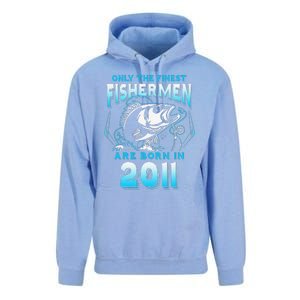 10th Birthday 10 Years Old Funny Fishing Since 2011 Unisex Surf Hoodie