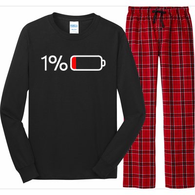 1 Battery 1 Battery Fun Low Energy Percentage Long Sleeve Pajama Set