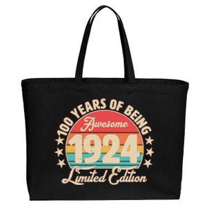 1924 Birthday 100 Years Of Being Awesome Limited Edition Cotton Canvas Jumbo Tote