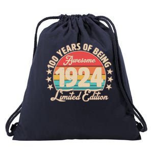 1924 Birthday 100 Years Of Being Awesome Limited Edition Drawstring Bag