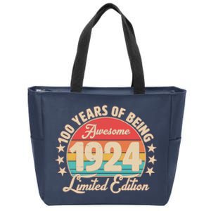 1924 Birthday 100 Years Of Being Awesome Limited Edition Zip Tote Bag