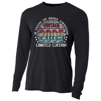 18th Birthday 18 Year Old Limited Edition Gifts Vintage 2005 Love Cooling Performance Long Sleeve Crew