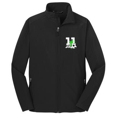 11th Birthday 11 Year Old Soccer Player Birthday Party Core Soft Shell Jacket