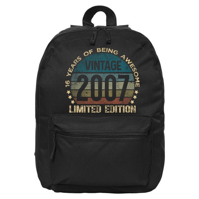 16th Birthday 16 Year Old Limited Edition Gifts Vintage 2007 16 in Basic Backpack