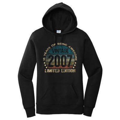 16th Birthday 16 Year Old Limited Edition Gifts Vintage 2007 Women's Pullover Hoodie