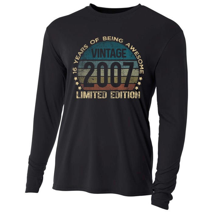 16th Birthday 16 Year Old Limited Edition Gifts Vintage 2007 Cooling Performance Long Sleeve Crew