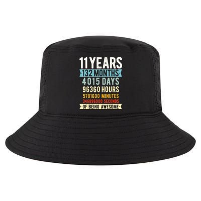 11th Birthday 11 Years Old Vintage Retro 132 Months Shirt Cool Comfort Performance Bucket Hat