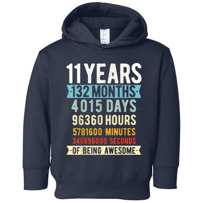 11th Birthday 11 Years Old Vintage Retro 132 Months Shirt Toddler Hoodie