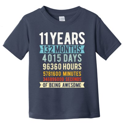 11th Birthday 11 Years Old Vintage Retro 132 Months Shirt Toddler T-Shirt