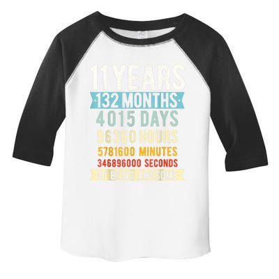 11th Birthday 11 Years Old Vintage Retro 132 Months Shirt Toddler Fine Jersey T-Shirt