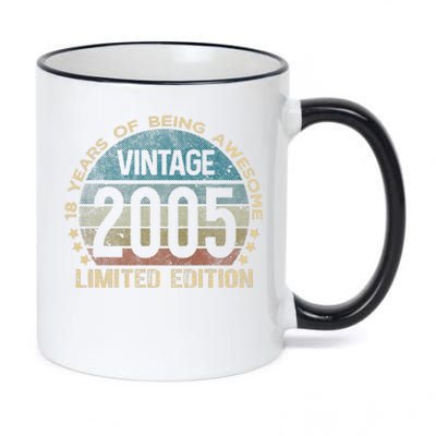 18th Birthday 18 Year Old Limited Edition Gifts Vintage 2005 11oz Black Color Changing Mug