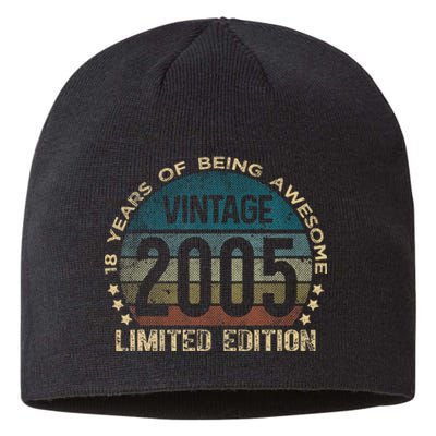 18th Birthday 18 Year Old Limited Edition Gifts Vintage 2005 Sustainable Beanie