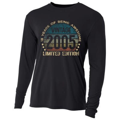 18th Birthday 18 Year Old Limited Edition Gifts Vintage 2005 Cooling Performance Long Sleeve Crew