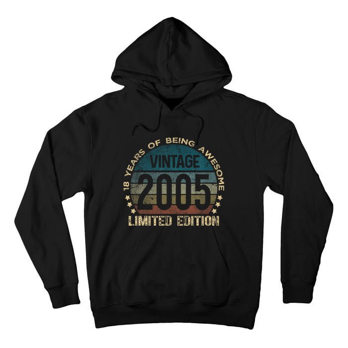 18th Birthday 18 Year Old Limited Edition Gifts Vintage 2005 Tall Hoodie