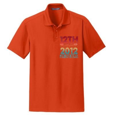 12th Birthday 12 Year Old Gifts Vintage 2012 Dry Zone Grid Polo