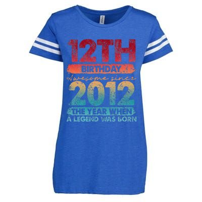 12th Birthday 12 Year Old Gifts Vintage 2012 Enza Ladies Jersey Football T-Shirt