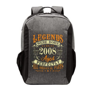 15th Birthday 15 Years Old Vintage Legends Born In 2008 Vector Backpack