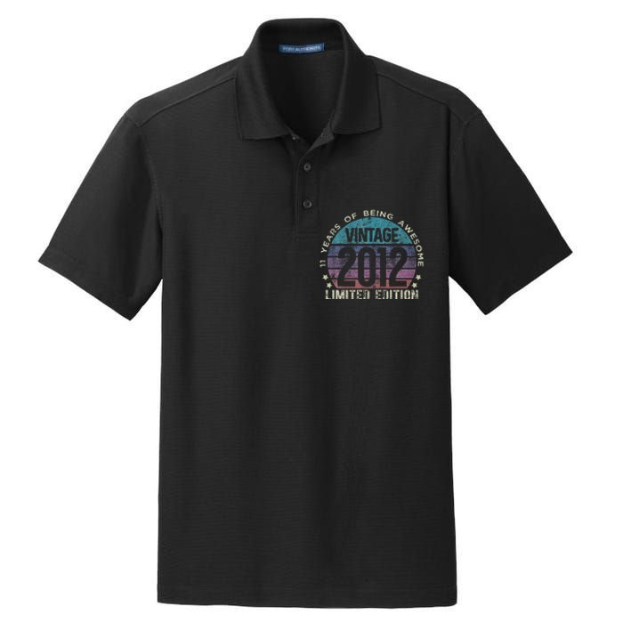 11th Birthday 11 Year Old Gifts Vintage 2012 Limited Edition Love Dry Zone Grid Polo