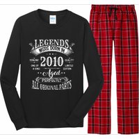 14th Birthday 14 Years Old Vintage Legends Born In 2010 Long Sleeve Pajama Set