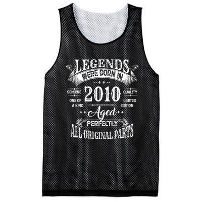 14th Birthday 14 Years Old Vintage Legends Born In 2010 Mesh Reversible Basketball Jersey Tank