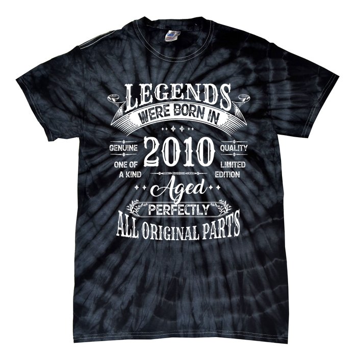 14th Birthday 14 Years Old Vintage Legends Born In 2010 Tie-Dye T-Shirt