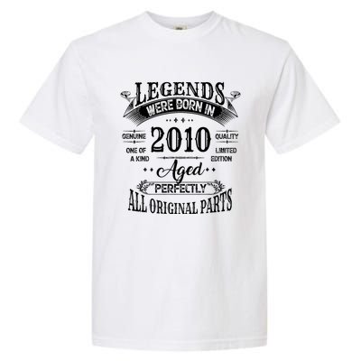 14th Birthday 14 Years Old Vintage Legends Born In 2010 Garment-Dyed Heavyweight T-Shirt