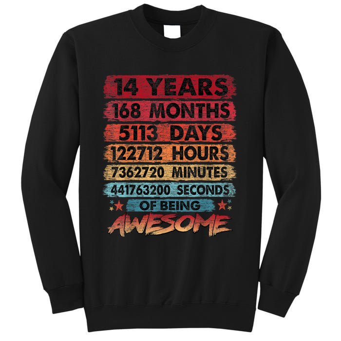 14th Birthday 14 Years Old Vintage Retro 168 Months Birthday Sweatshirt