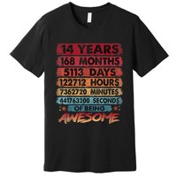 14th Birthday 14 Years Old Vintage Retro 168 Months Birthday Premium T-Shirt