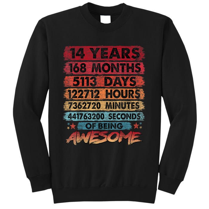 14th Birthday 14 Years Old Vintage Retro 168 Months Birthday Tall Sweatshirt