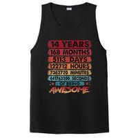 14th Birthday 14 Years Old Vintage Retro 168 Months Birthday PosiCharge Competitor Tank