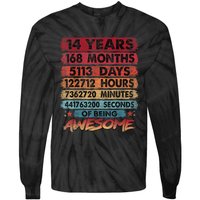 14th Birthday 14 Years Old Vintage Retro 168 Months Birthday Tie-Dye Long Sleeve Shirt