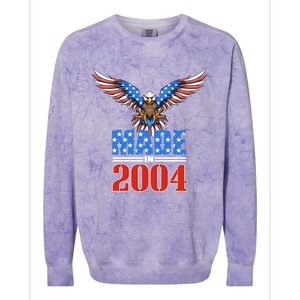 16th Birthday 2004 Cute Gift Usa Flag Eagle Patriotic Gift Cute Gift Colorblast Crewneck Sweatshirt