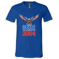 16th Birthday 2004 Cute Gift Usa Flag Eagle Patriotic Gift Cute Gift V-Neck T-Shirt