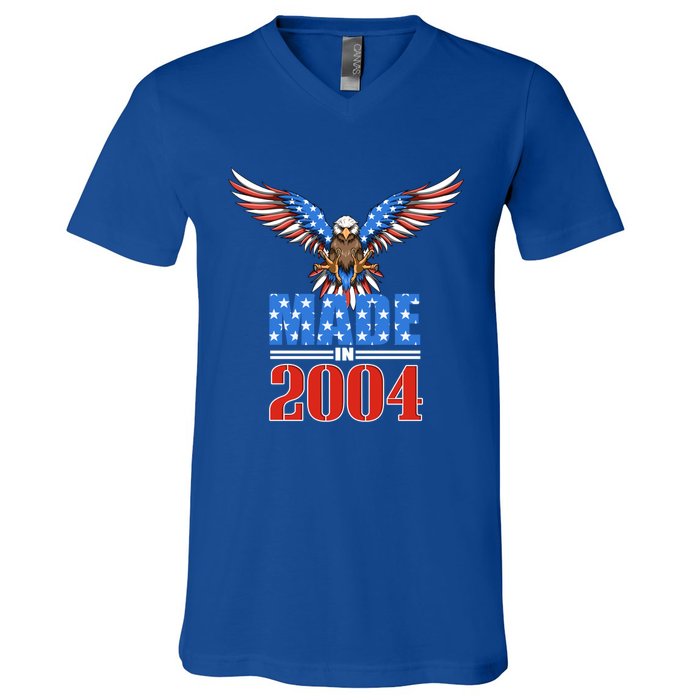 16th Birthday 2004 Cute Gift Usa Flag Eagle Patriotic Gift Cute Gift V-Neck T-Shirt