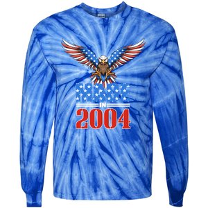 16th Birthday 2004 Cute Gift Usa Flag Eagle Patriotic Gift Cute Gift Tie-Dye Long Sleeve Shirt