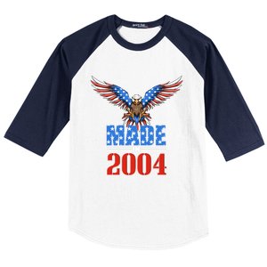 16th Birthday 2004 Cute Gift Usa Flag Eagle Patriotic Gift Cute Gift Baseball Sleeve Shirt