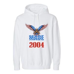 16th Birthday 2004 Cute Gift Usa Flag Eagle Patriotic Gift Cute Gift Garment-Dyed Fleece Hoodie